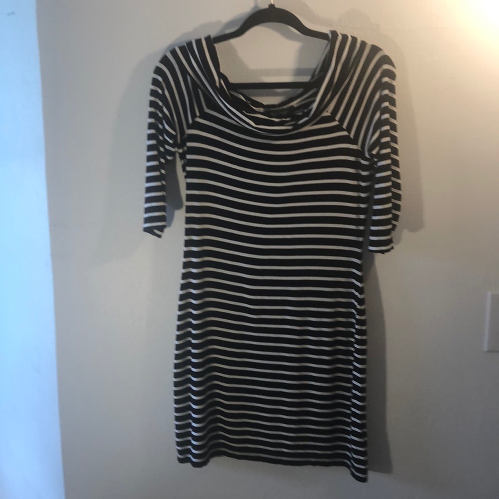 White House black market small striped knit dress